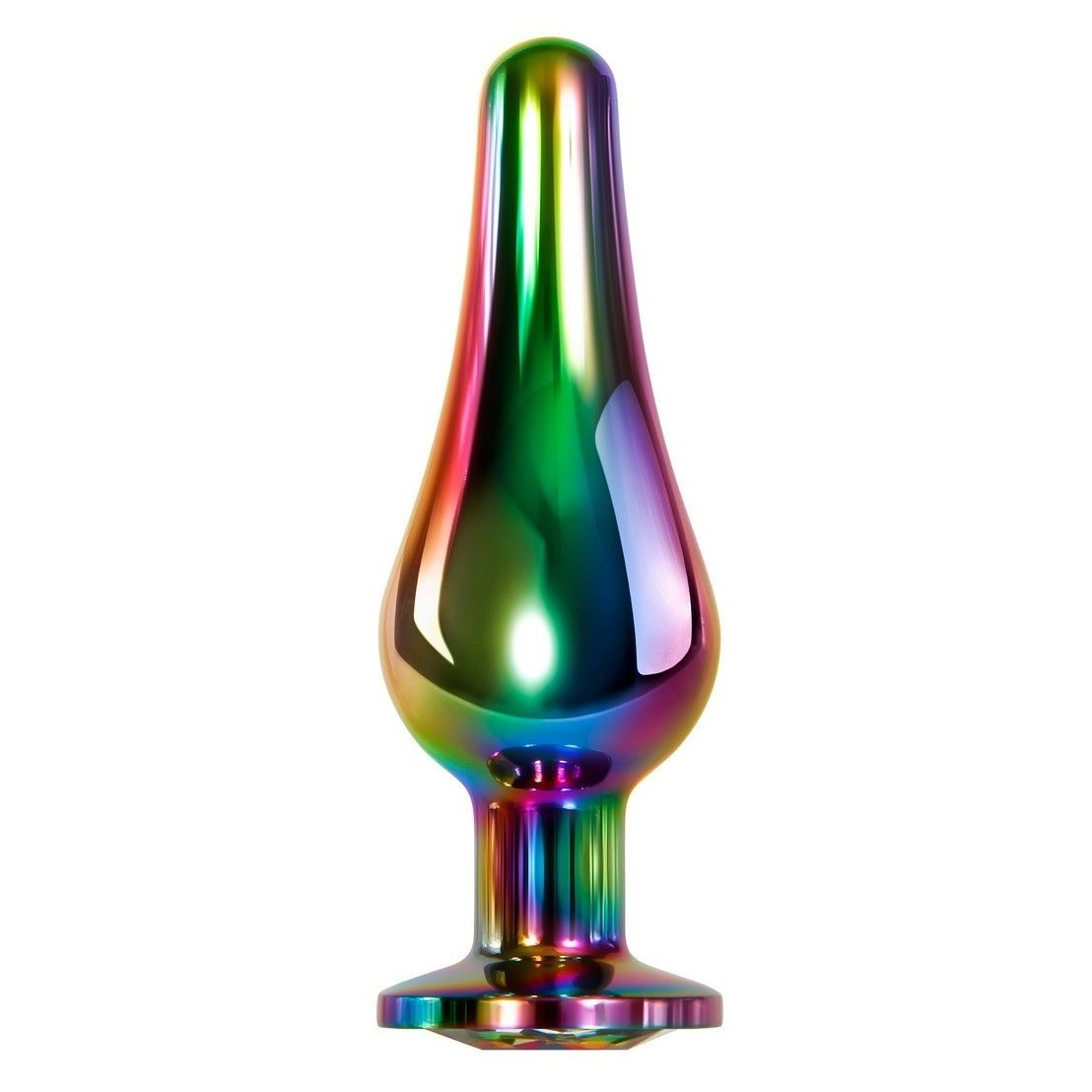 Купить радужная анальная пробка rainbow metal plug small - 9,4 см. Image