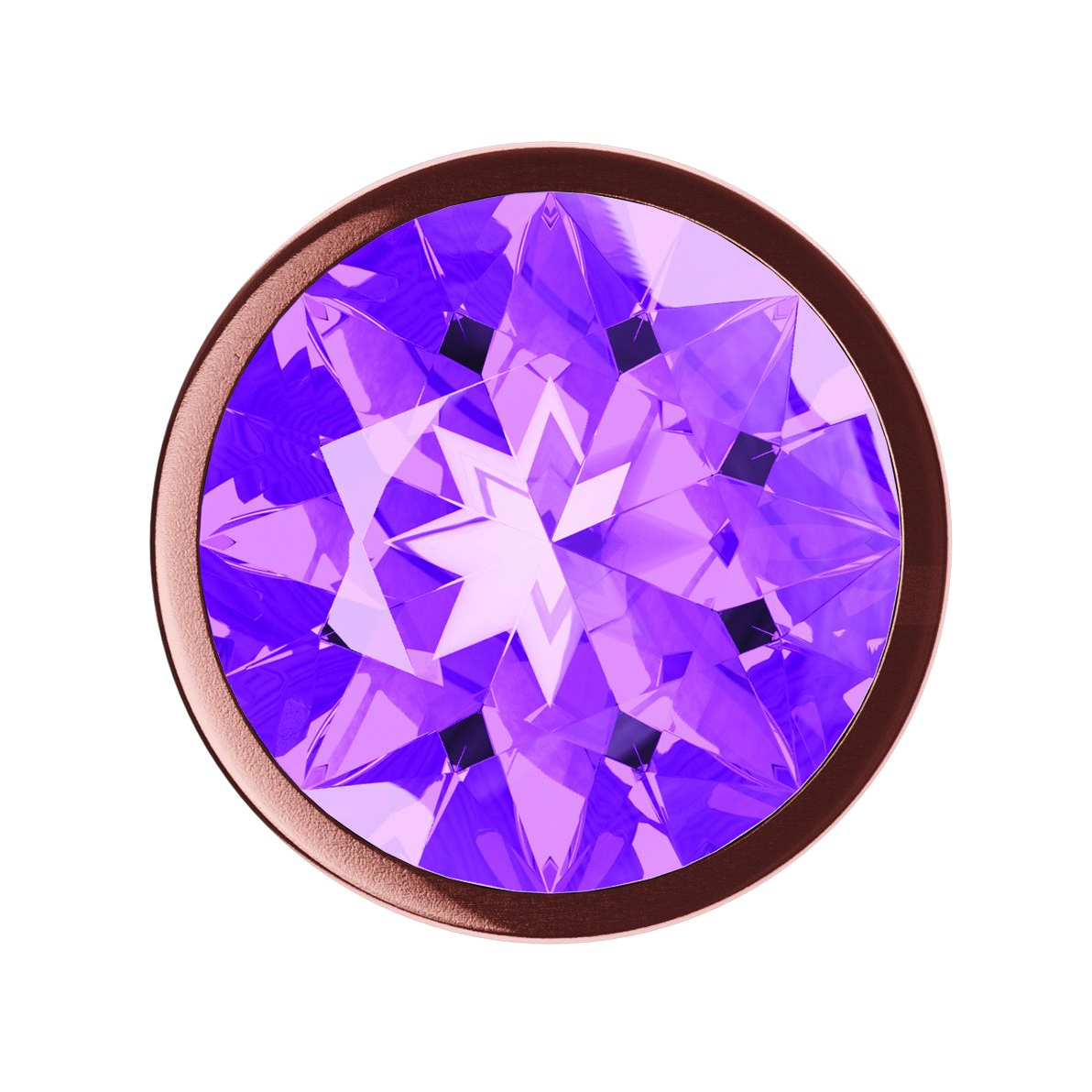 Купить пробка цвета розового золота с фиолетовым кристаллом diamond amethyst shine l - 8,3 см. Image