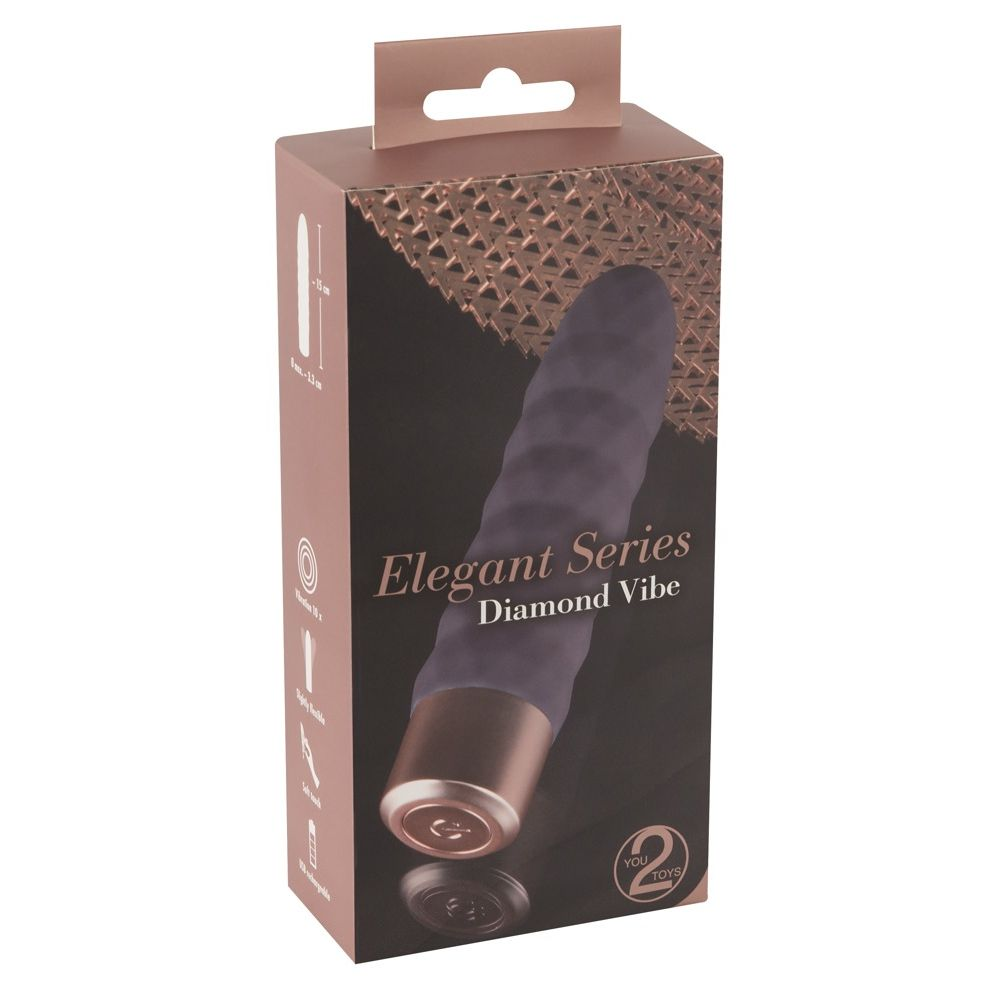 Купить фиолетовый мини-вибратор elegant diamond vibe - 15 см. Image