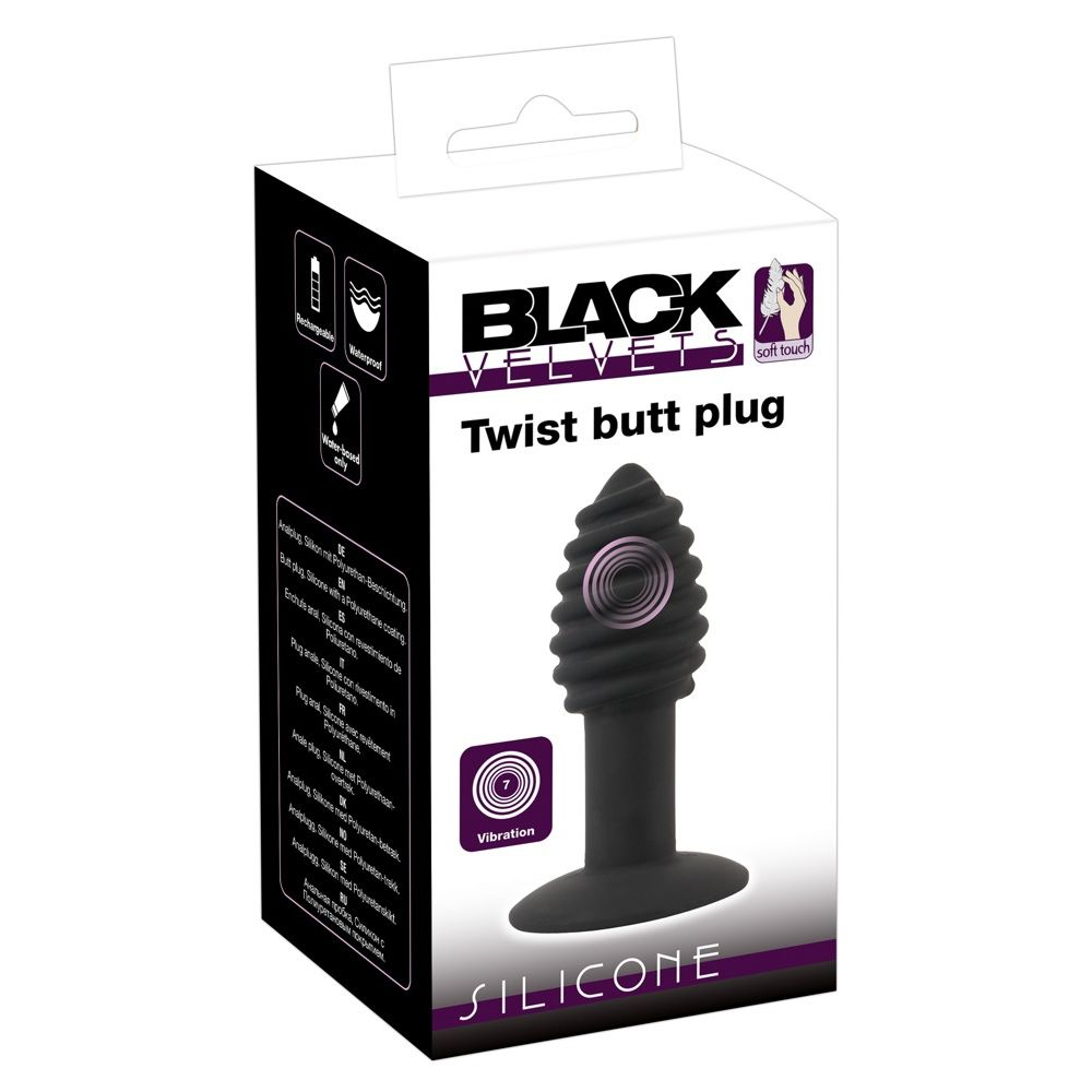 Купить черная анальная вибропробка twist butt plug - 10,7 см. Image