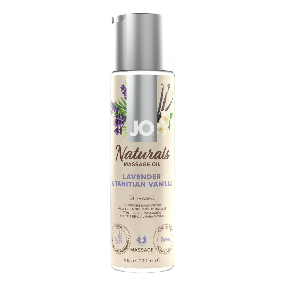 Купить массажное масло с ароматом лаванды и ванили jo naturals lavender &amp;amp; vanilla - 120 мл. Image