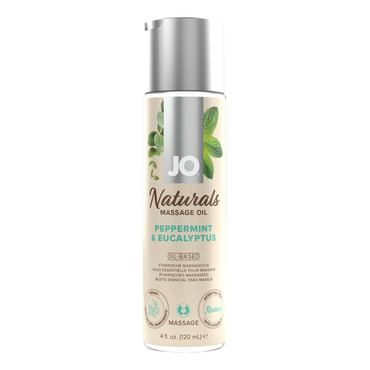 Купить массажное масло с ароматом перечной мяты и эвкалипта jo naturals peppermint &amp;amp; eucalyptus - 120 мл. Image