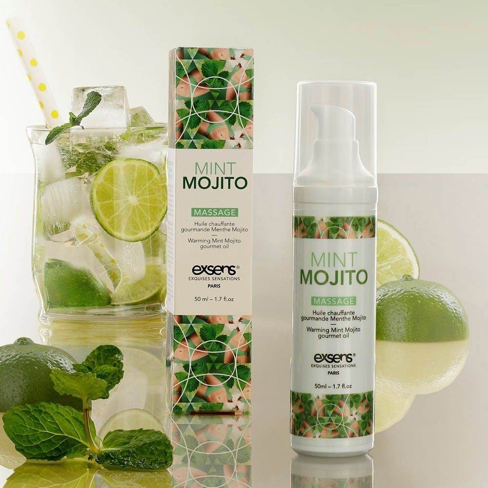 Купить разогревающее массажное масло с ароматом мохито gourmet mint mojito - 50 мл. Image