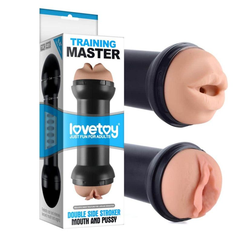 Купить двусторонний мастурбатор training master double side stroker mouth and pussy Image