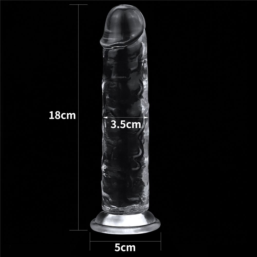 Купить прозрачный фаллоимитатор на присоске flawless clear dildo - 18 см. Image