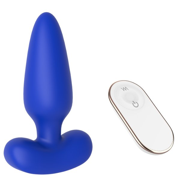 Купить синяя анальная пробка с пультом ду remote anal plug - 12 см. Image