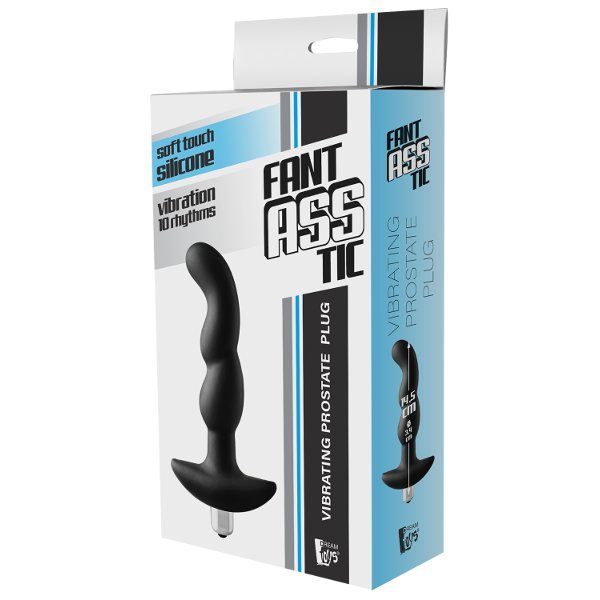 Купить черная вибропробка для простаты fantasstic vibrating prostate plug - 14,5 см. Image