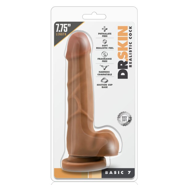 Купить фаллоимитатор-мулат realistic cock basic 7 - 19,7 см. Image