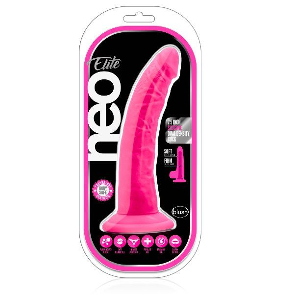 Купить розовый фаллоимитатор 7.5 inch silicone dual density cock - 19 см. Image