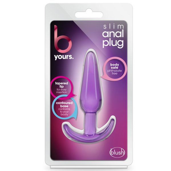 Купить фиолетовая анальная пробка в форме якоря slim anal plug - 10,8 см. Image