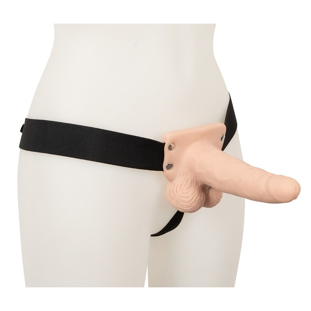 Купить полый страпон с вибрацией vibrating strap-on sleeve - 17,5 см. Image