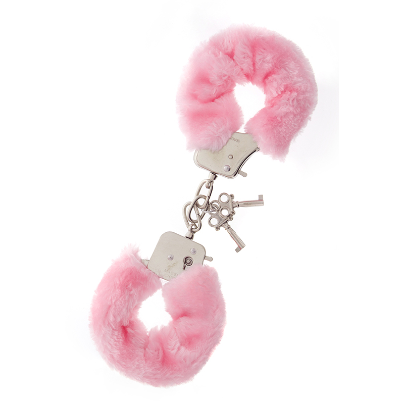 Купить металлические наручники с розовой меховой опушкой metal handcuff with plush pink Image