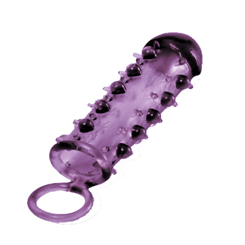 Купить закрытая фиолетовая насадка с пупырышками samurai penis sleeve purple - 14,5 см. Image