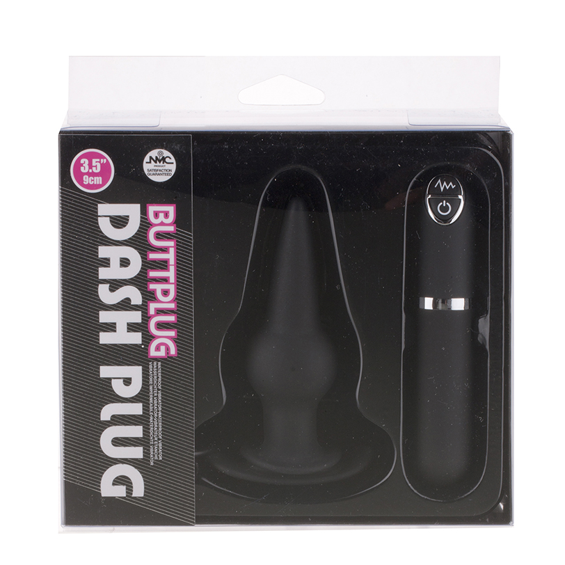 Купить черная вибровтулка dash butt plug with mini controller iii - 9 см. Image