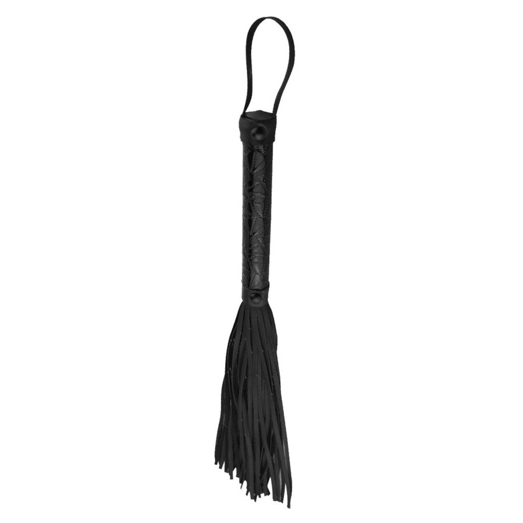 Купить чёрная многохвостая кожаная плетка passionate flogger - 39 см. Image