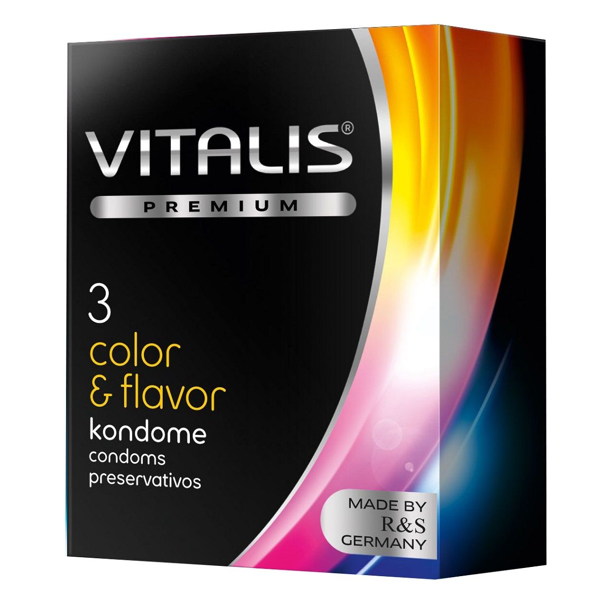 Купить цветные ароматизированные презервативы vitalis premium color &amp;amp; flavor - 3 шт. Image