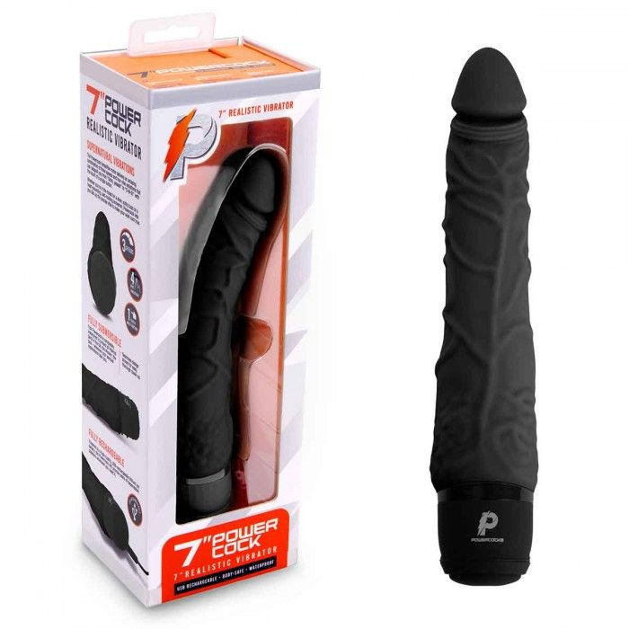 Купить черный вибратор-реалистик 7  realistic vibrator - 20 см. Image