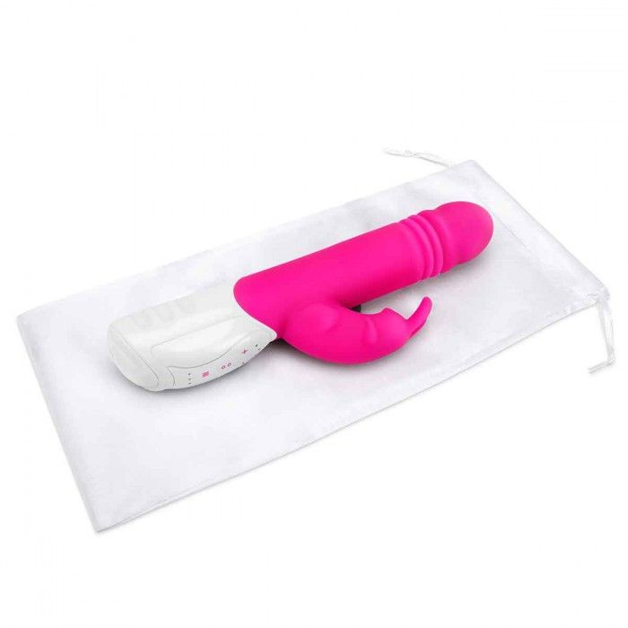 Купить розовый пульсирующий вибромассажер g-spot thrusting rabbit - 24 см. Image