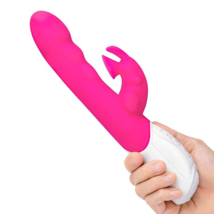 Купить розовый вибромассажер с клиторальной стимуляцией clitoral suction rabbit - 24,5 см. Image