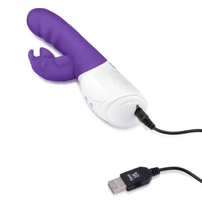 Купить фиолетовый вибромассажер с клиторальной стимуляцией clitoral suction rabbit - 24,5 см. Image