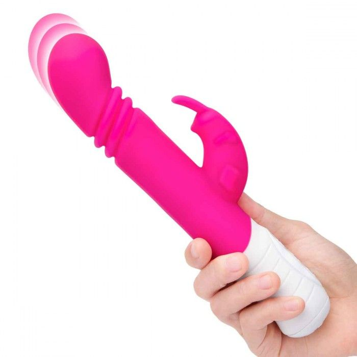 Купить розовый массажер для g-точки slim shaft thrusting g-spot rabbit - 23 см. Image