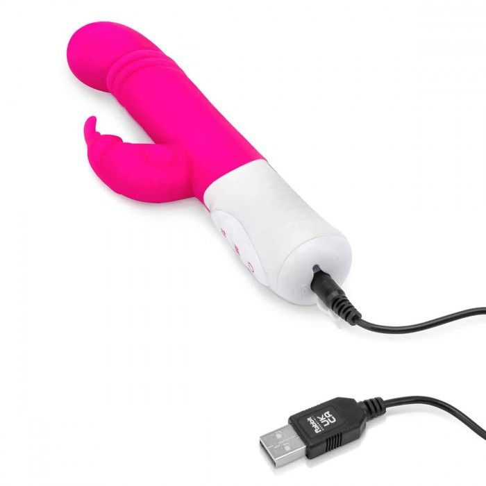 Купить розовый массажер для g-точки slim shaft thrusting g-spot rabbit - 23 см. Image