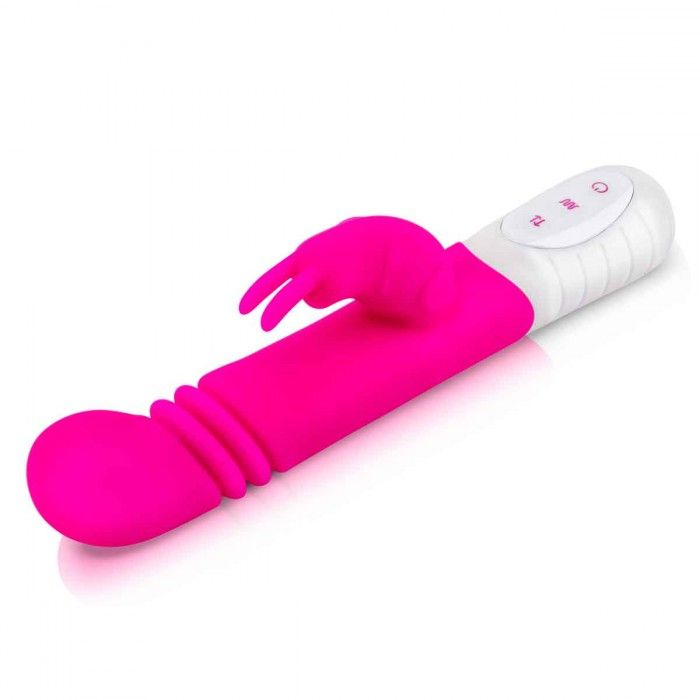 Купить розовый массажер для g-точки slim shaft thrusting g-spot rabbit - 23 см. Image