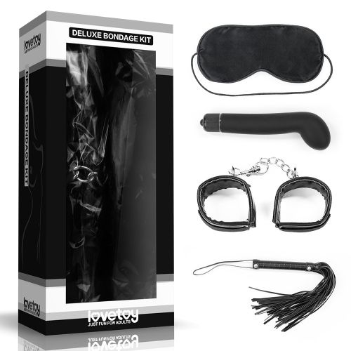 Купить бдсм-набор deluxe bondage kit: маска, вибратор, наручники, плётка Image