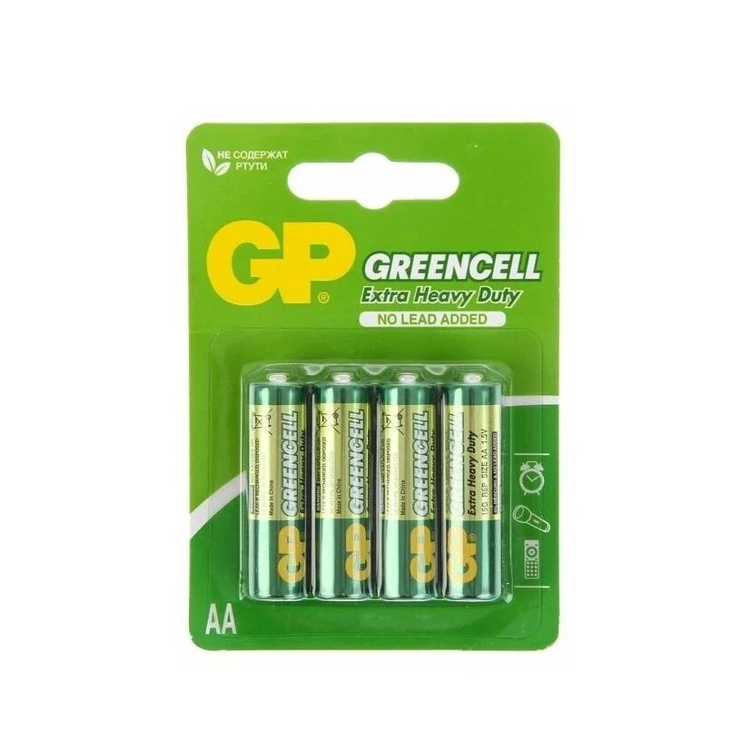 Купить батарейки солевые gp greencell aa/r6g - 4 шт. Image