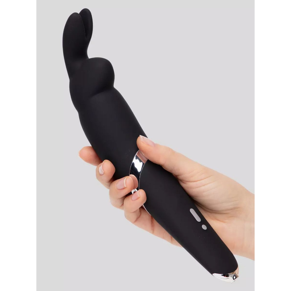 Купить черный вибратор rabbit rechargeable wand vibrator - 26,7 см. Image