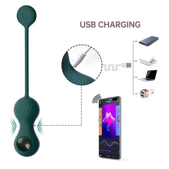 Купить изумрудные вагинальные шарики magic motion crystal duo smart kegel vibrator with weight set Image