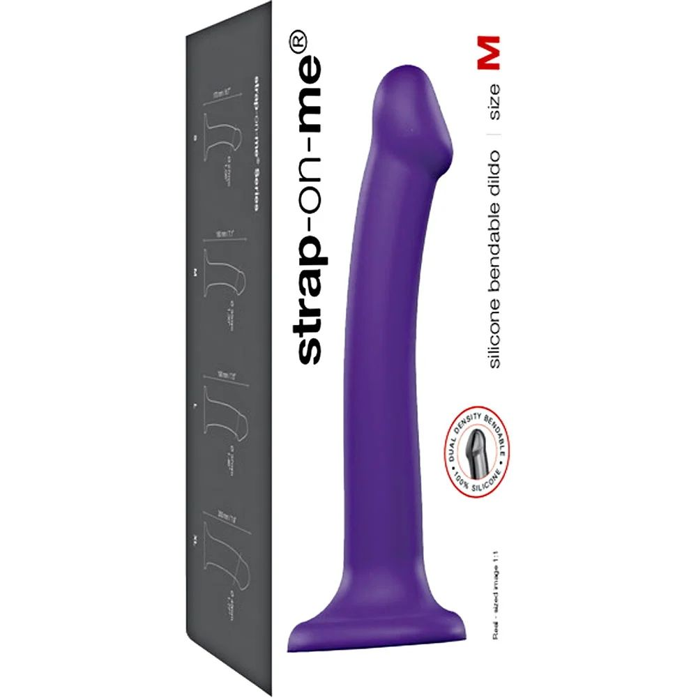 Купить фиолетовый фаллоимитатор-насадка strap-on-me dildo dual density size m - 18 см. Image