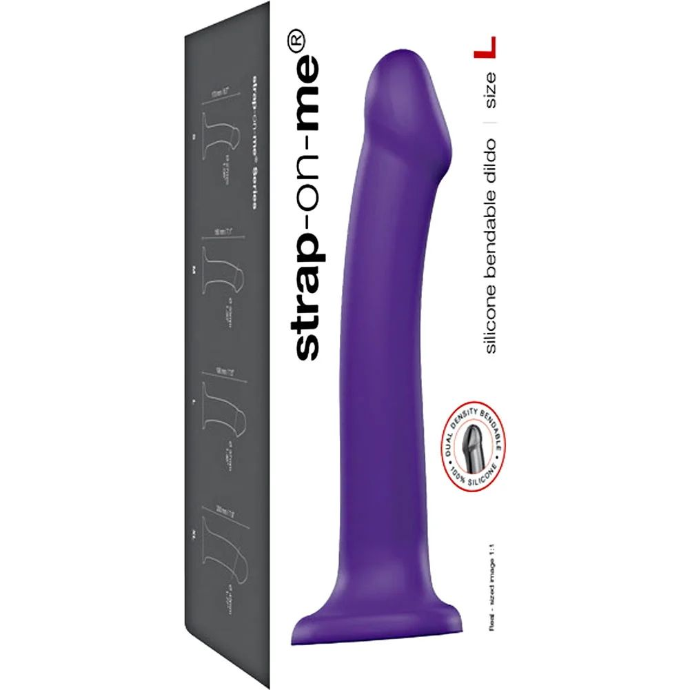 Купить фиолетовый фаллоимитатор-насадка strap-on-me dildo dual density size l - 19 см. Image