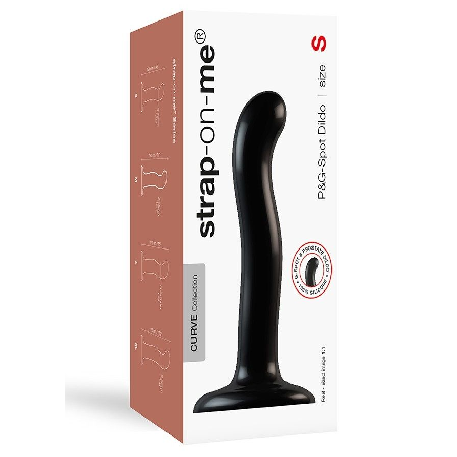 Купить черный фаллоимитатор-насадка strap-on-me p&amp;amp;g spot dildo size s - 16,4 см. Image