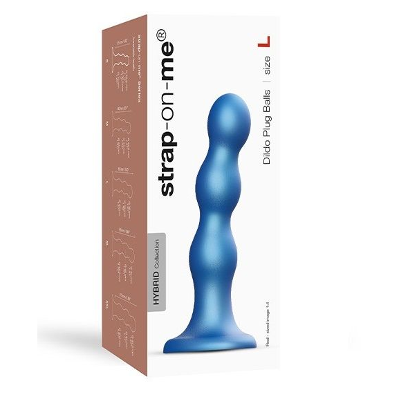 Купить голубая насадка strap-on-me dildo plug balls size l Image