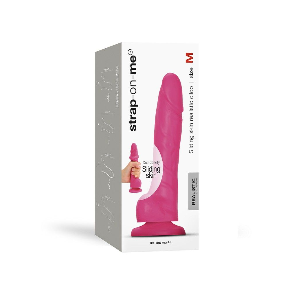 Купить розовый фаллоимитатор strap-on-me sliding skin realistic dildo size m Image