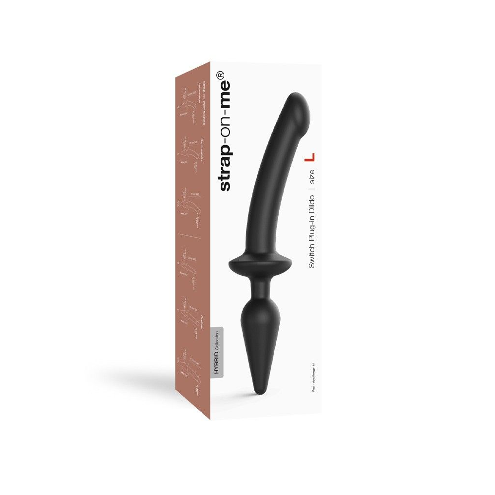 Купить черный двусторонний фаллоимитатор strap-on-me dildo plug-in switch size s Image