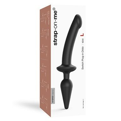 Купить черный двусторонний фаллоимитатор strap-on-me dildo plug-in switch size l Image