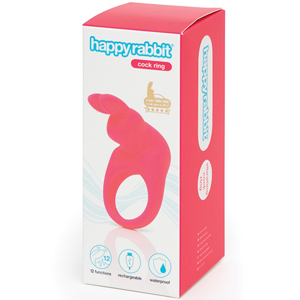 Купить розовое эрекционное виброкольцо happy rabbit rechargeable rabbit cock ring Image