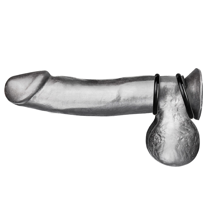 Купить набор из двух черных силиконовых колец разного диаметра silicone cock ring set Image