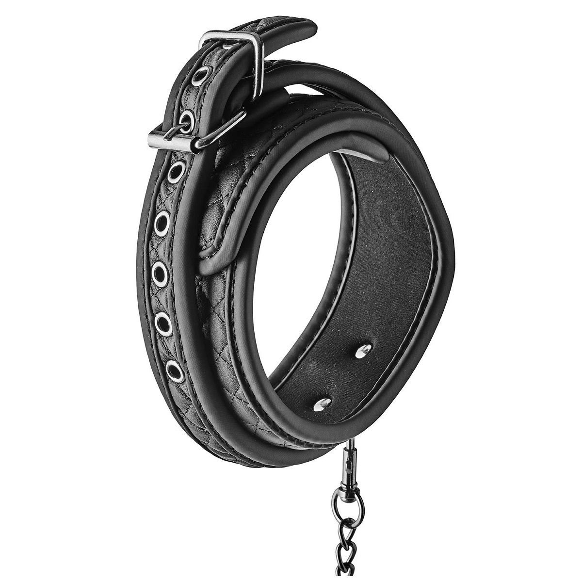 Купить черный ошейник с поводком collar leash diamond Image