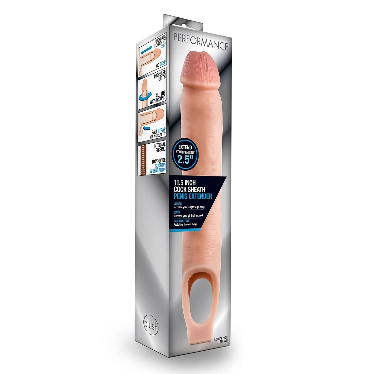 Купить телесная насадка на пенис 11.5 inch cock sheath penis extender - 29,2 см. Image