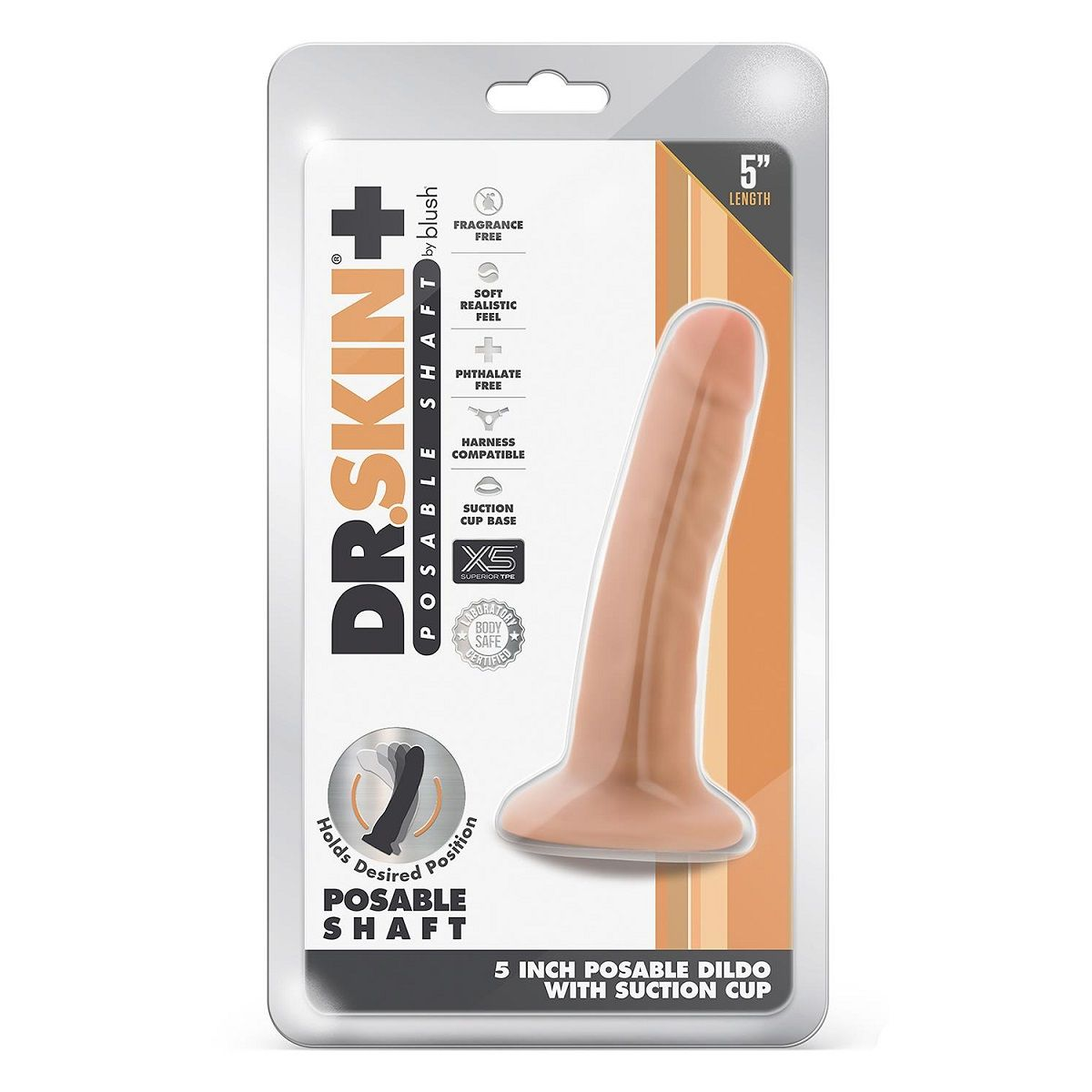 Купить телесный фаллоимитатор-реалистик 5 inch posable dildo - 13,9 см. Image