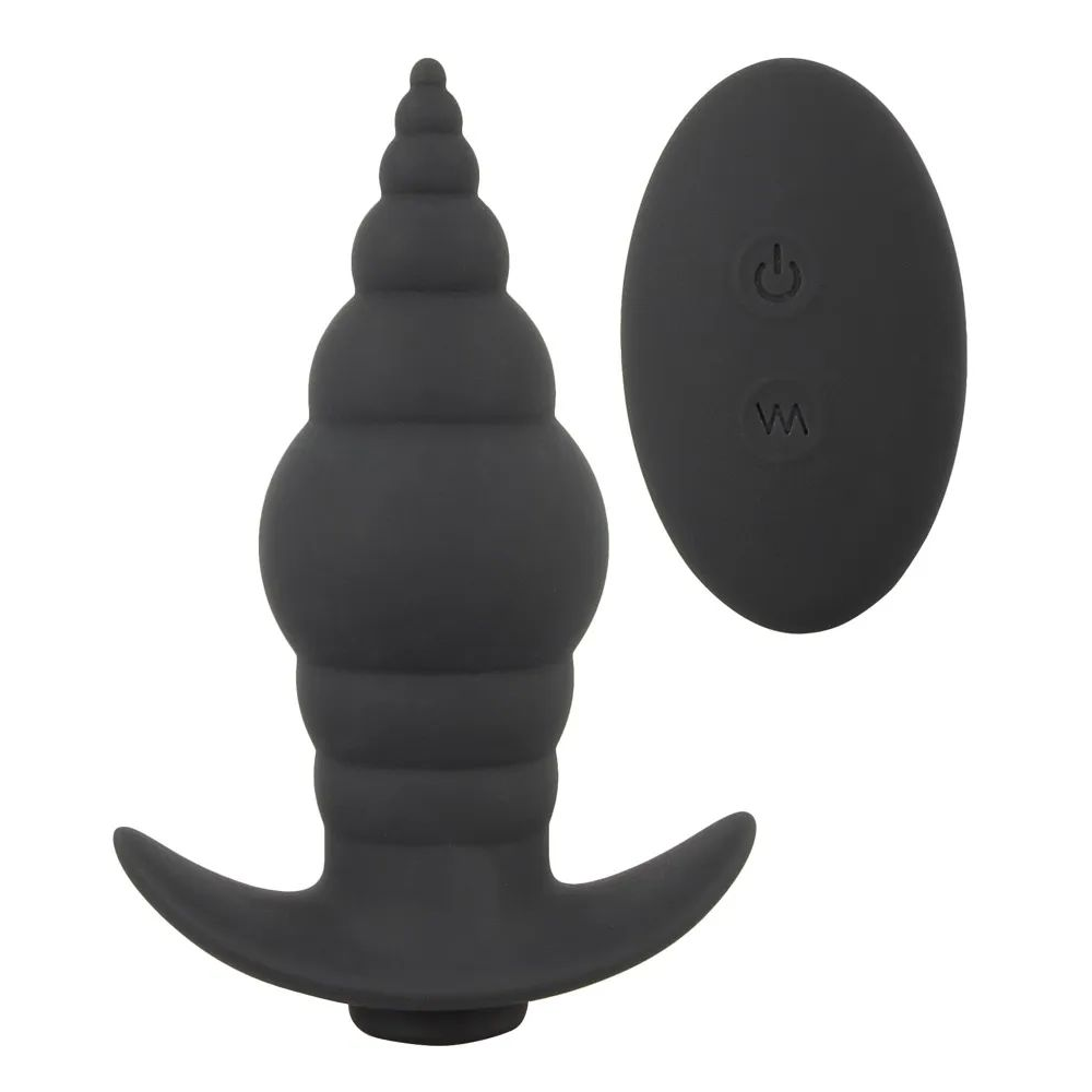 Купить черная анальная вибропробка rc butt plug - 9,6 см. Image