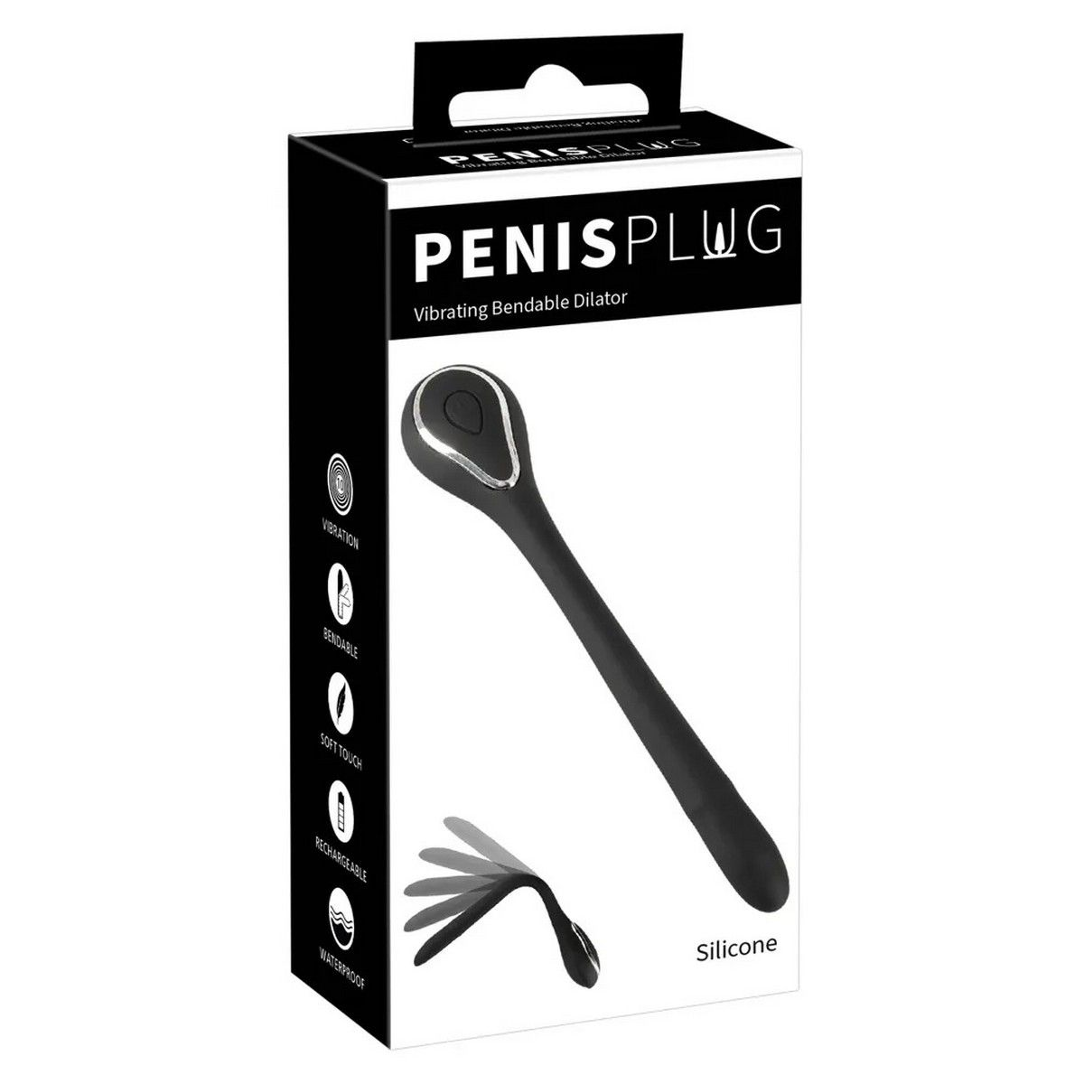 Купить черный гибкий уретральный стимулятор с вибрацией vibrating bendable dilator - 13,5 см. Image