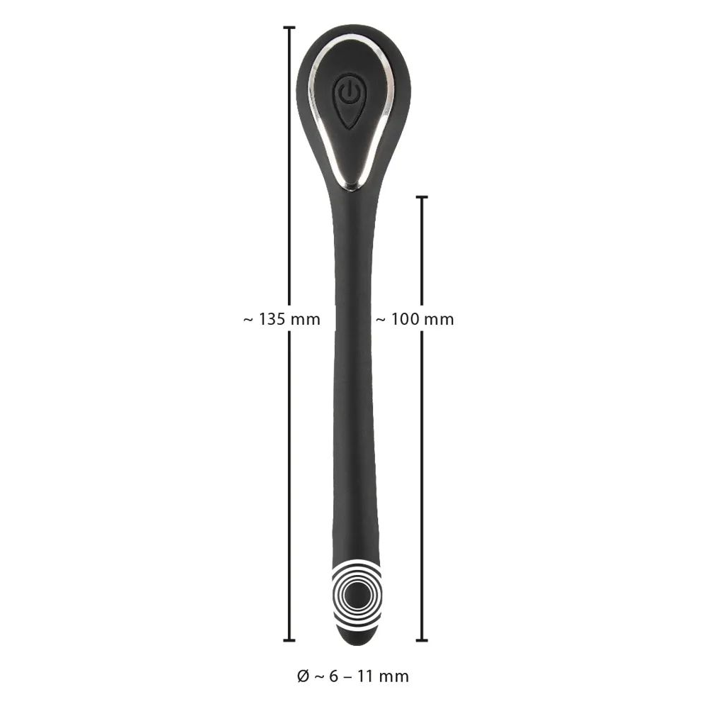 Купить черный гибкий уретральный стимулятор с вибрацией vibrating bendable dilator - 13,5 см. Image