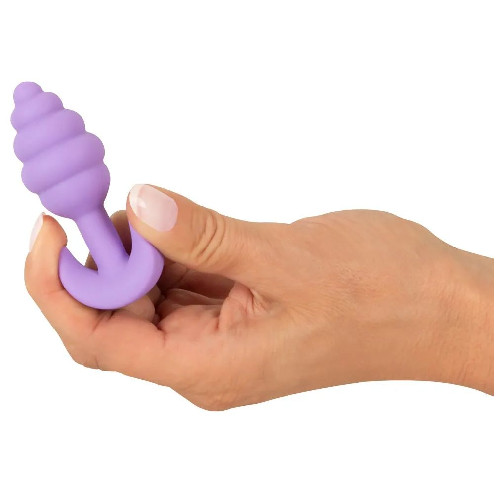 Купить фиолетовая анальная втулка mini butt plug - 7,5 см. Image