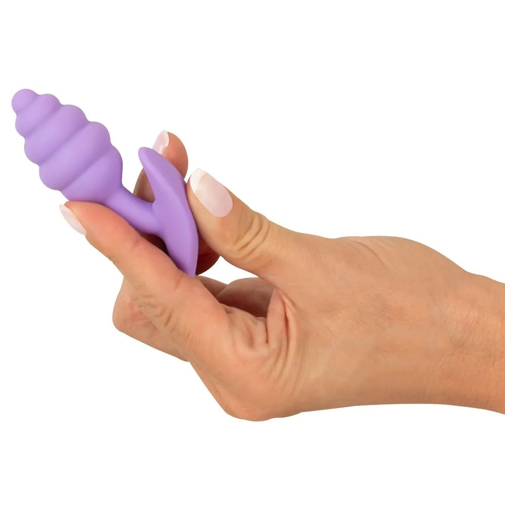 Купить фиолетовая анальная втулка mini butt plug - 7,5 см. Image