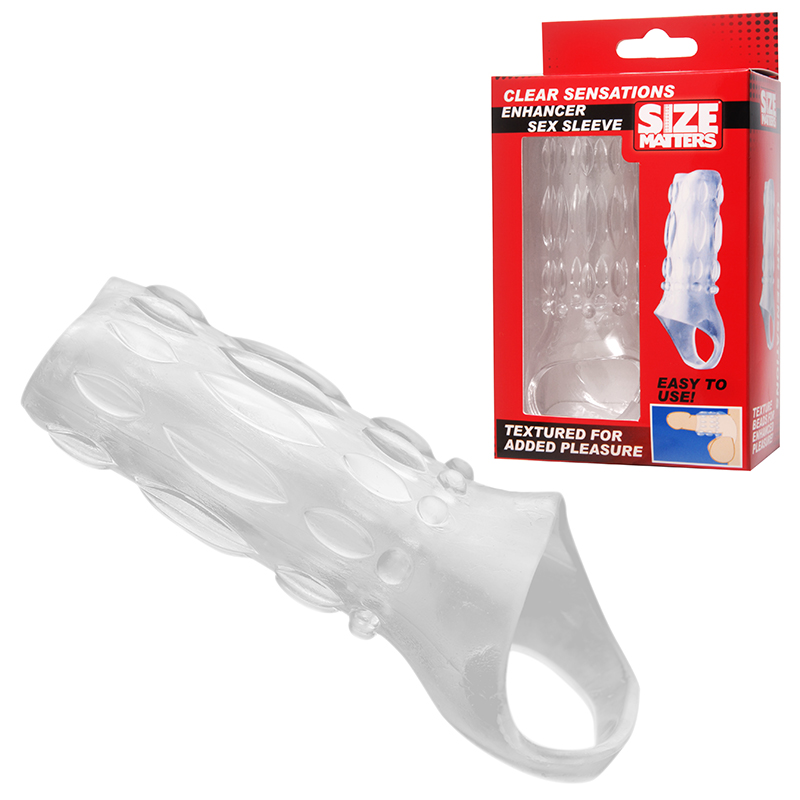 Купить насадка на пенис с кольцом для мошонки clear sensations enhancer sex sleeve - 11,5 см. Image