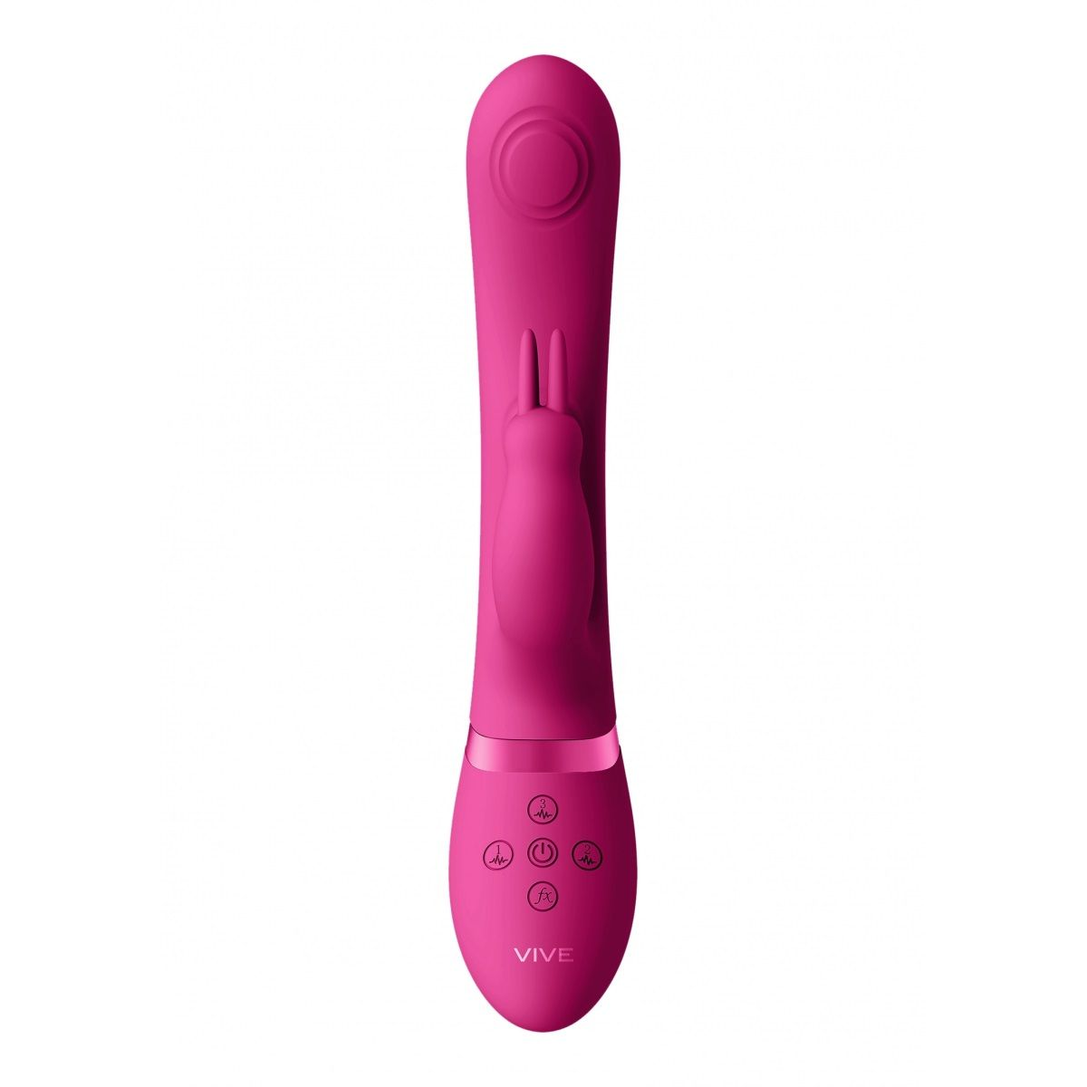 Купить розовый вибромассажер may pulse-wave & c-spot & g-spot rabbit - 22 см. Image